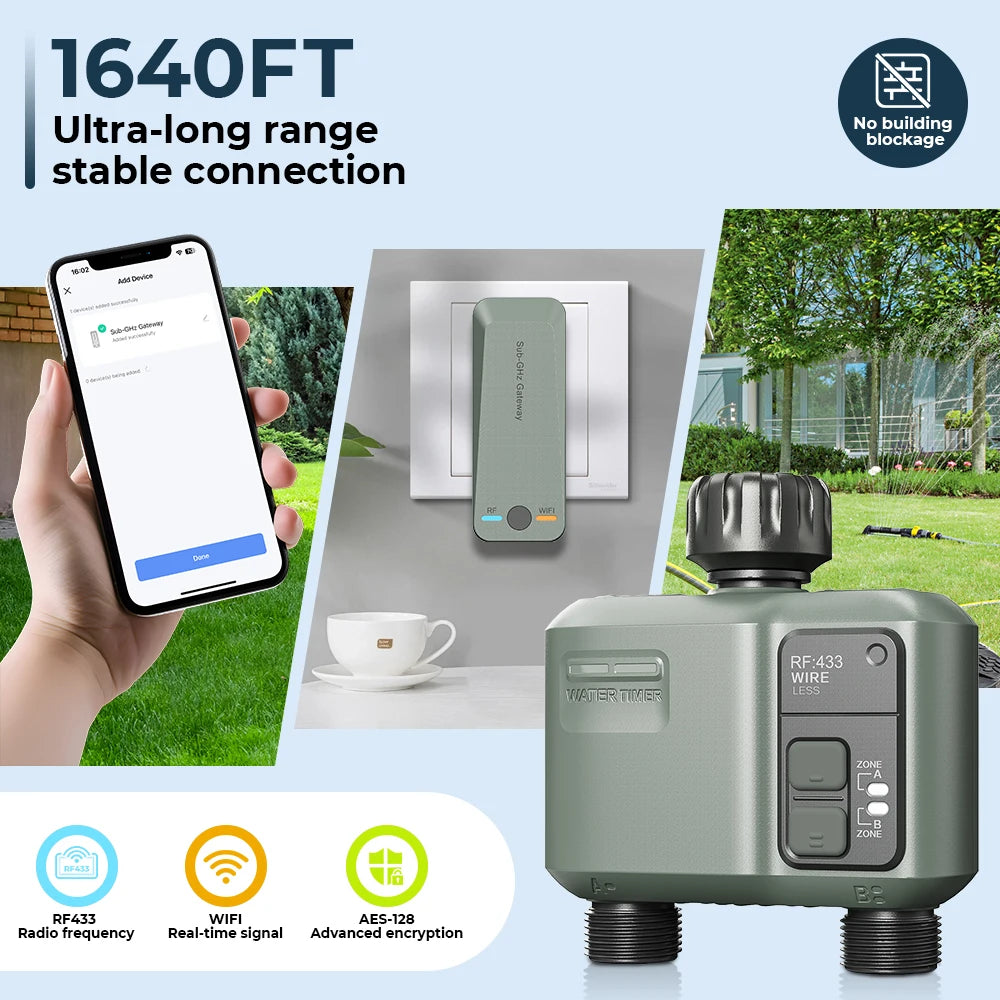 ESHICO Wireless Water Timer HCT-636 2-Zone Irrigation Controller