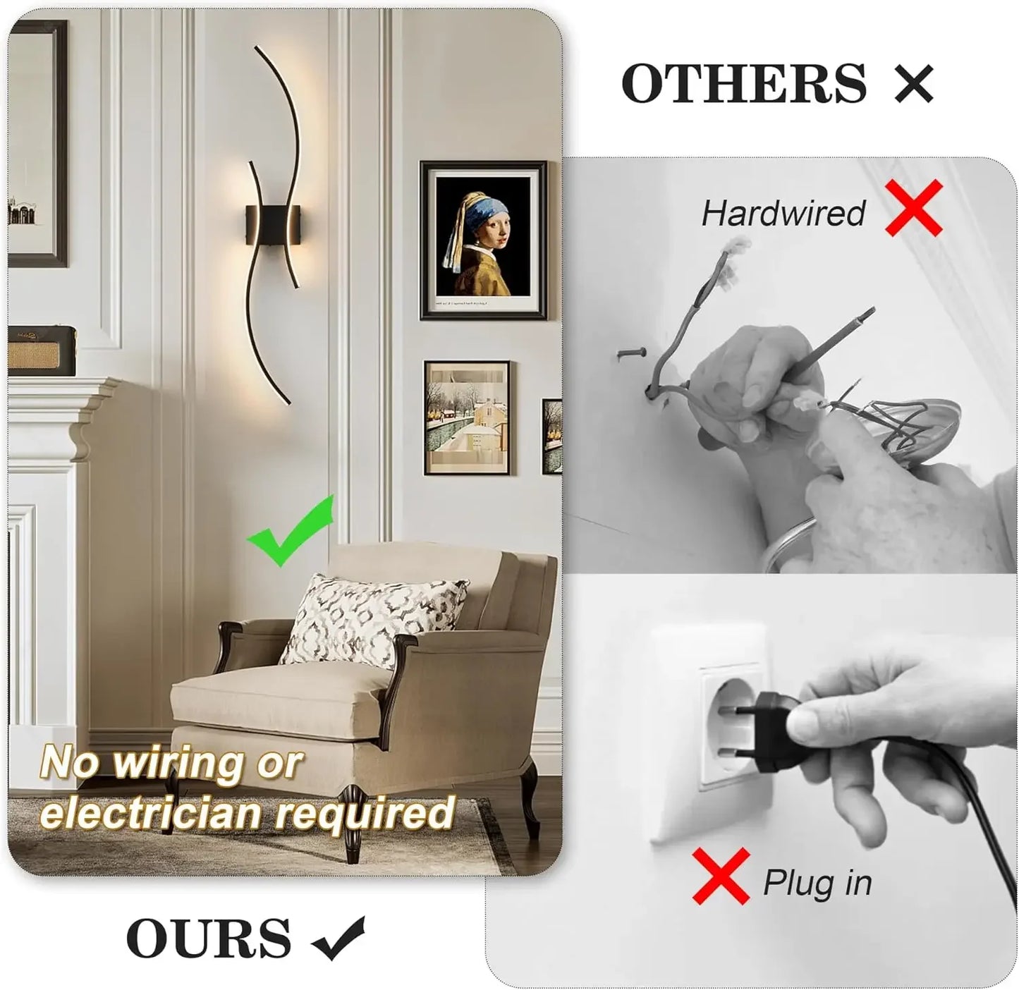 Battery Operated LED Wall Sconces Set Of Two With Remote