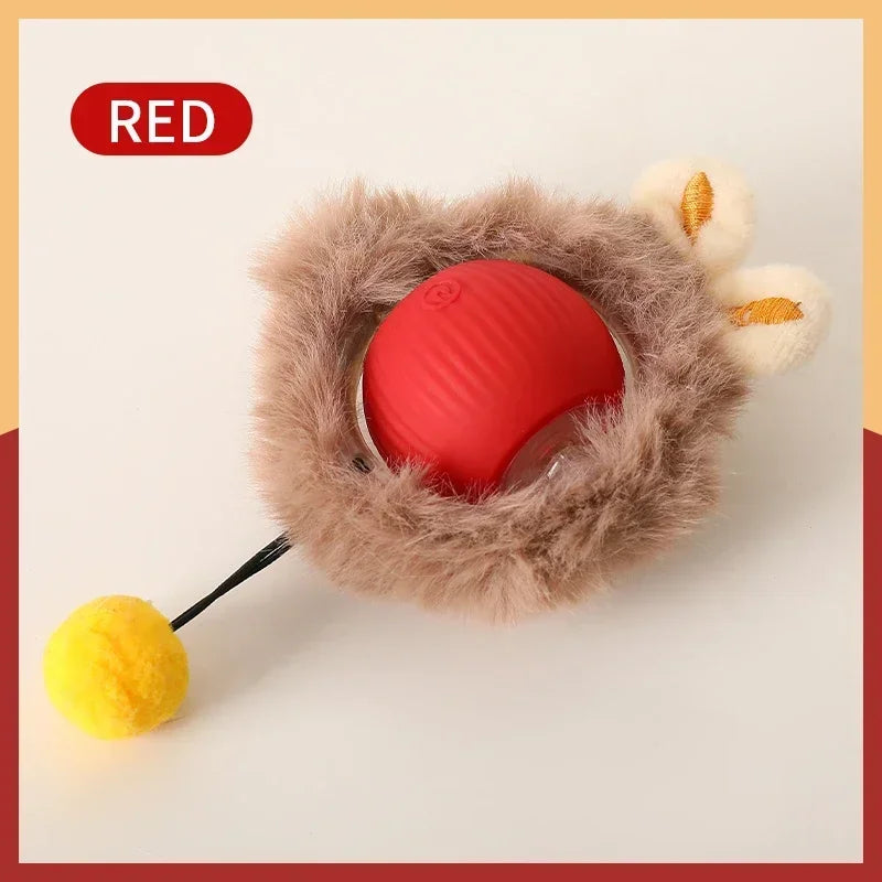 Cat Interactive Ball Toy Auto Rolling Faux Tail Rechargeable Smart