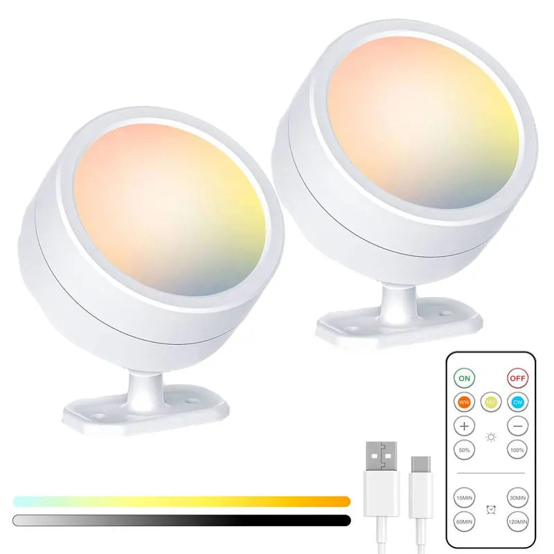 Xiwangfire Led Magnetic Wall Sconce With Remote Rechargeable