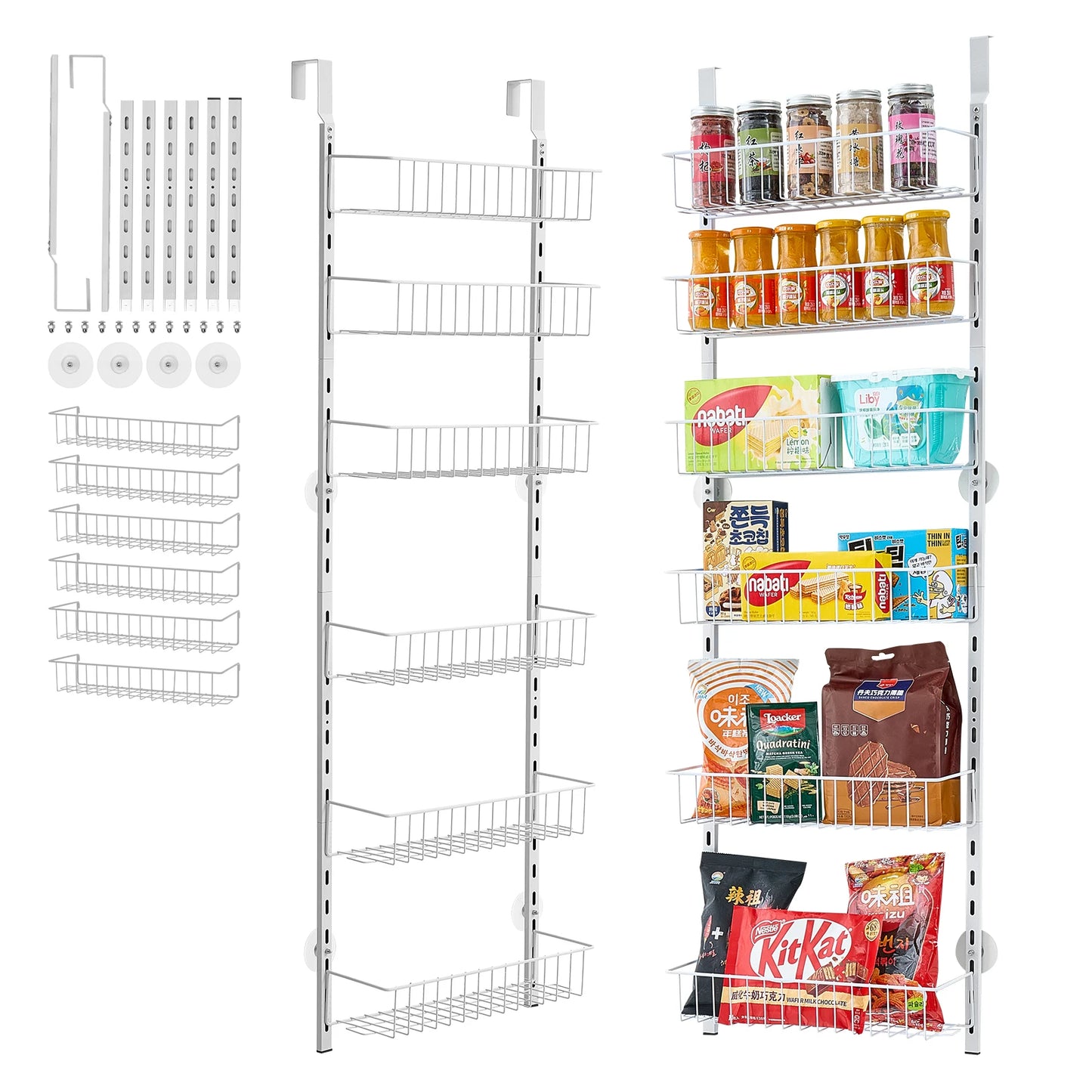 SucceBuy 6-Tier Over-The-Door Pantry Organizer Heavy-Duty Steel