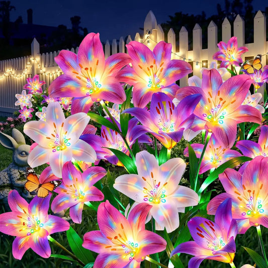 KPSTEK Solar Lily Flower Lights for Outdoor Garden Decor