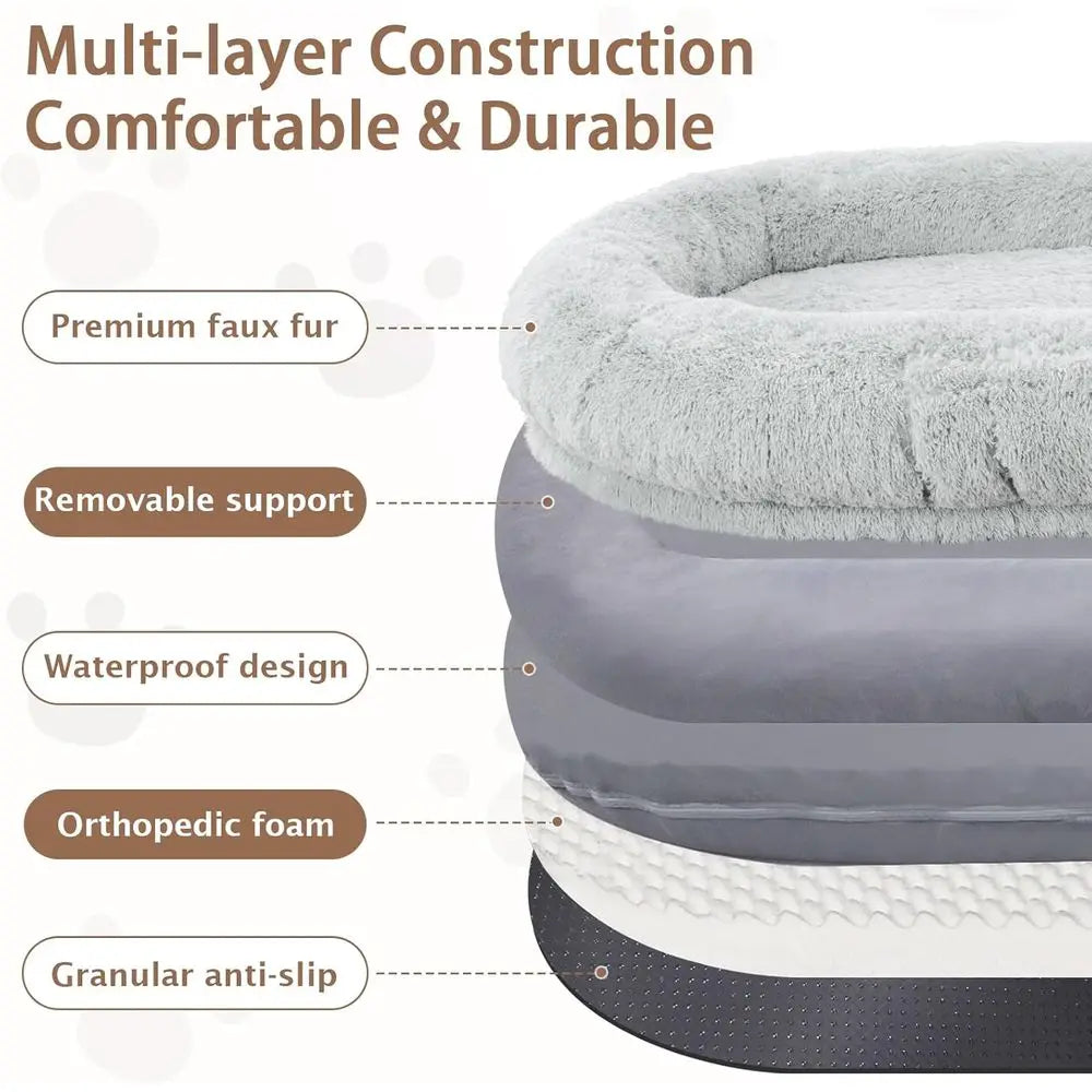 Memory Foam Dog Bed With Pillow And Strap