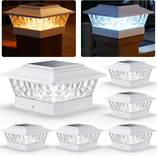 Durable Solar Post Cap Lights Illuminate Secure Outdoor Deck Fencing