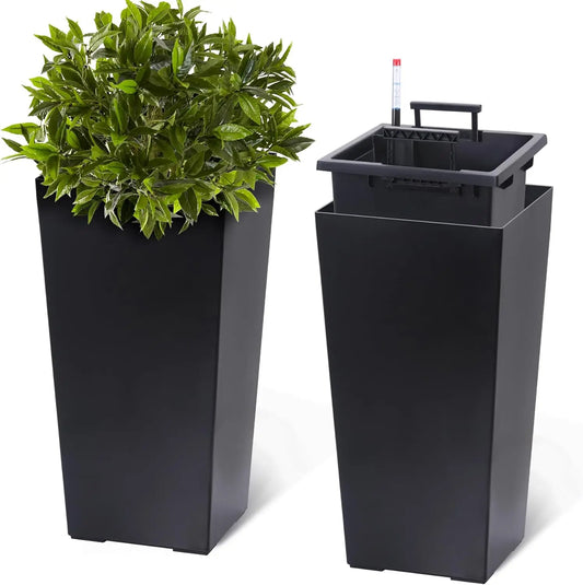 HobbyLane Two-Piece Indoor Outdoor Planters With Shelf Insert