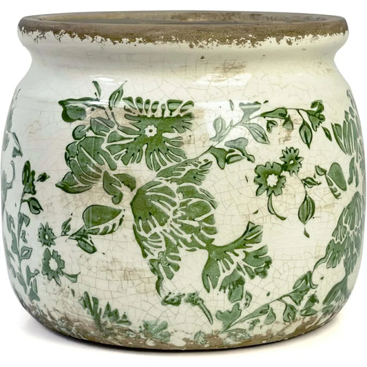 NBVCX Vintage Ceramic Plant Pot With Drainage Holes Rustic Planter