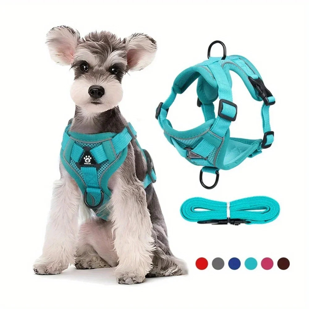 NONECN No Pull Dog Harness and Leash Set Reflective Adjustable