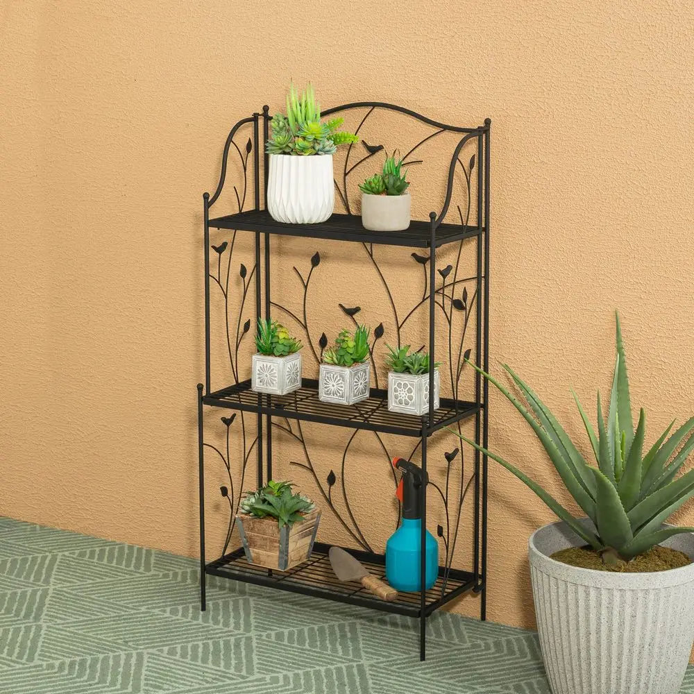Plant Stand 3-Tier Metal Rack Pot Organizer For Indoor Outdoor
