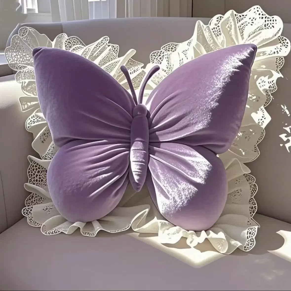 Princess Butterfly Decorative Pillow Cushion For Home Office And Car