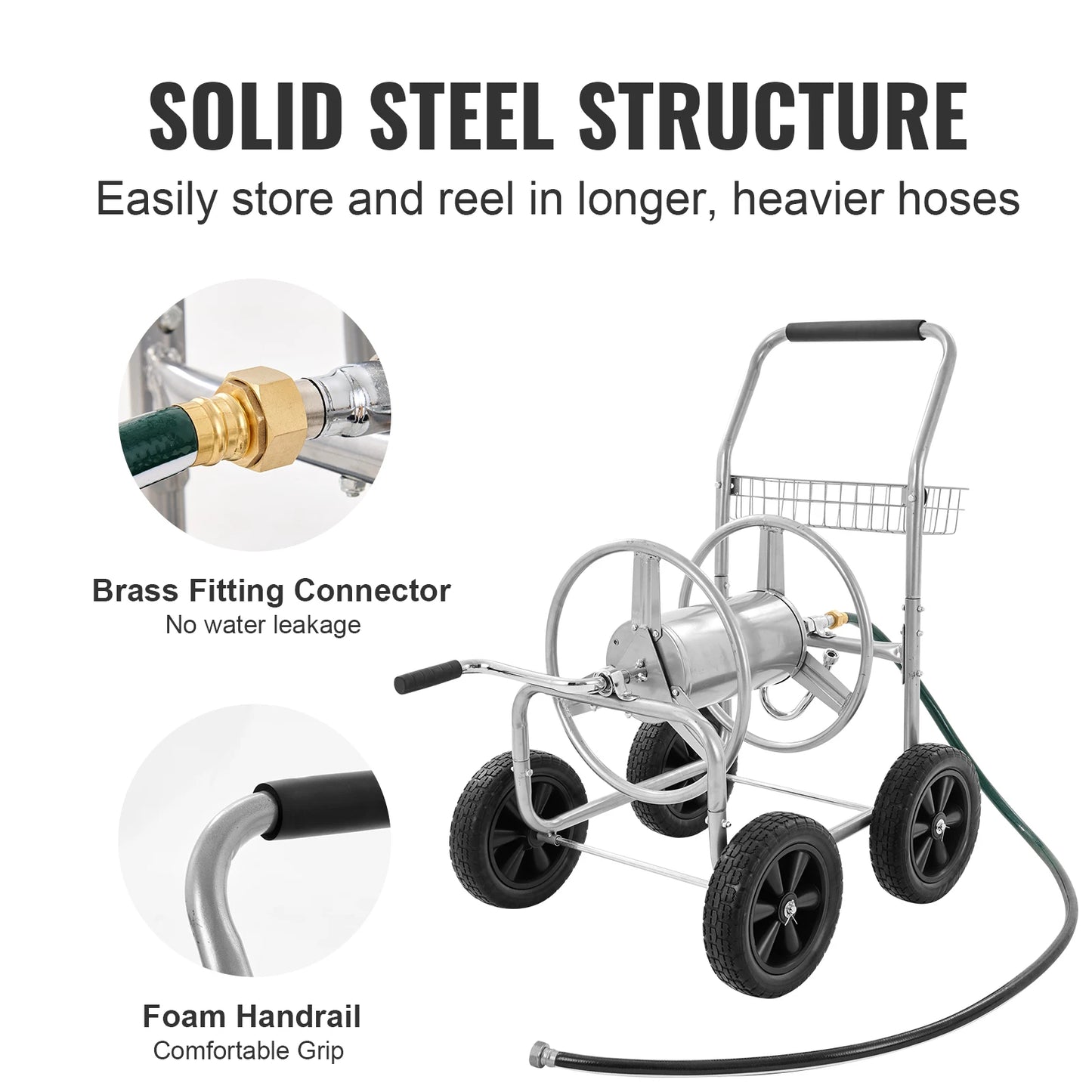 SucceBuy Hose Reel Cart Heavy Duty Garden Watering System