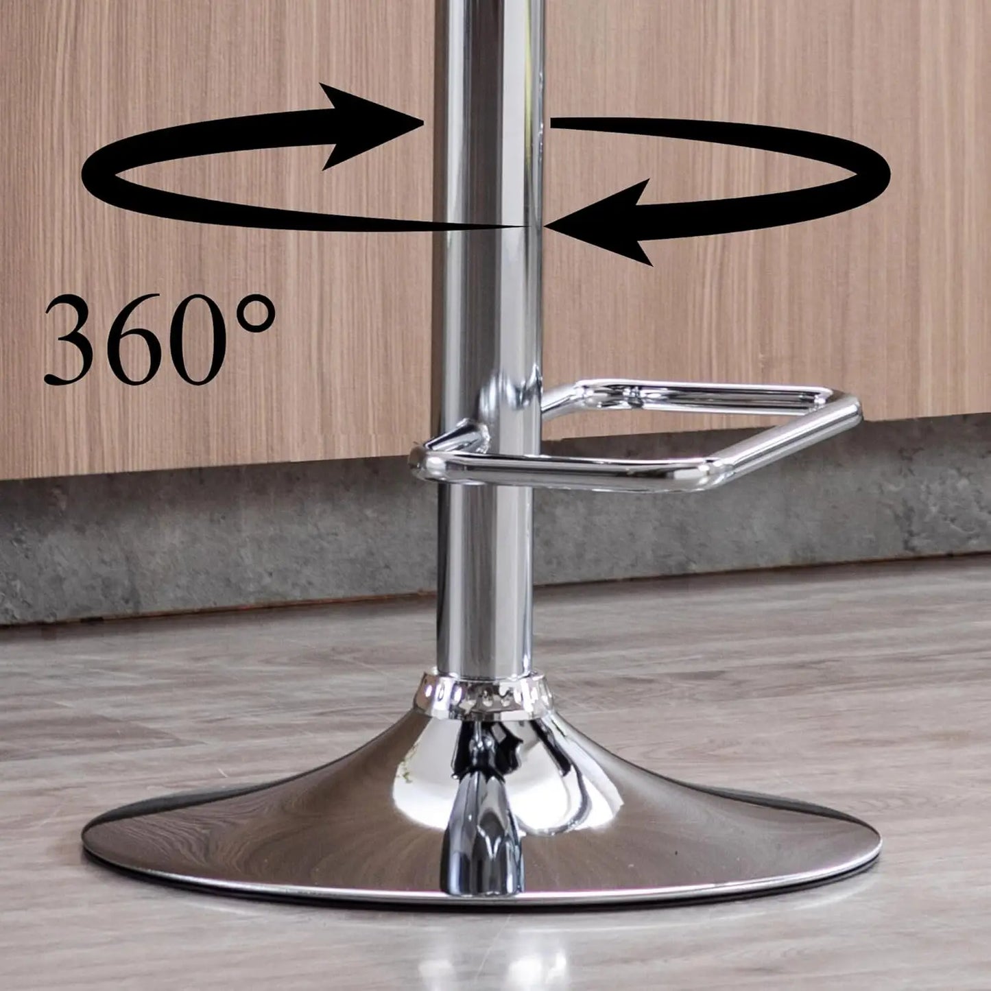 GUANGBAI Swivel Bar Stools With Back Set 2 Faux Leather