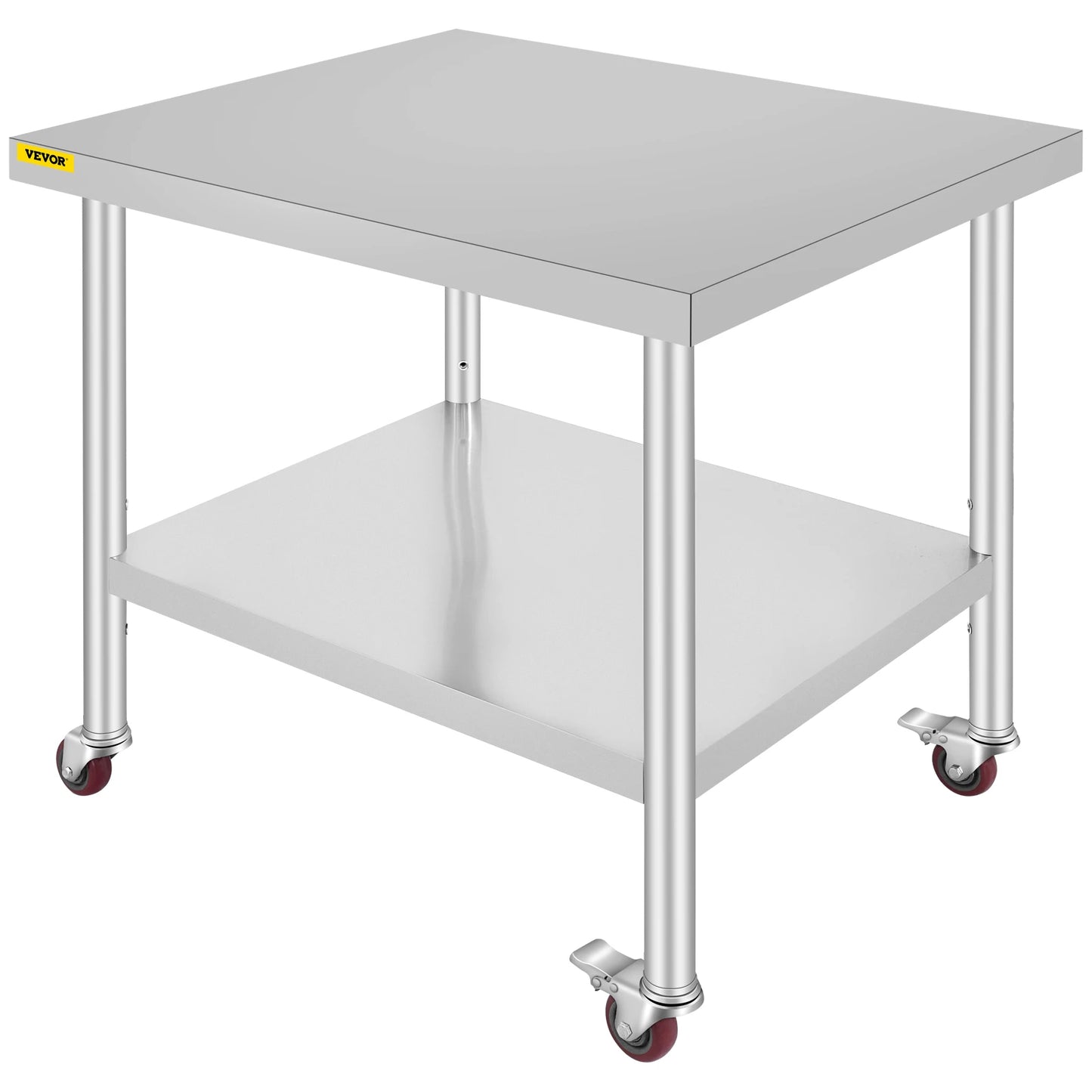 SucceBuy Stainless Steel Kitchen Prep Table With Caster Wheels