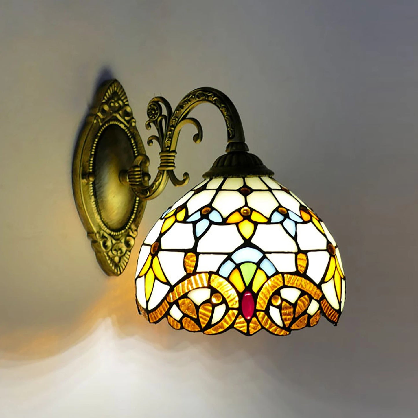 Tiffany Vintage Dome Wall Lamp Indoor Living Room Staircase