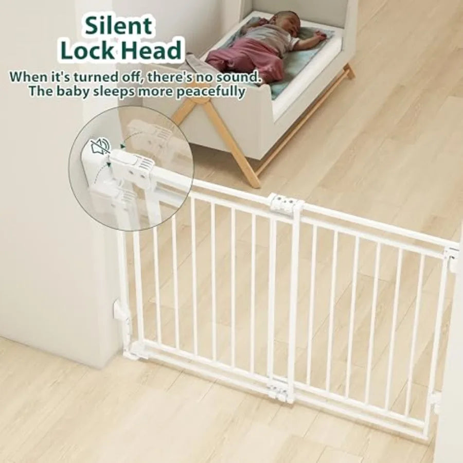 No Bottom Bar Baby Gate With Walk Through Door Hardware