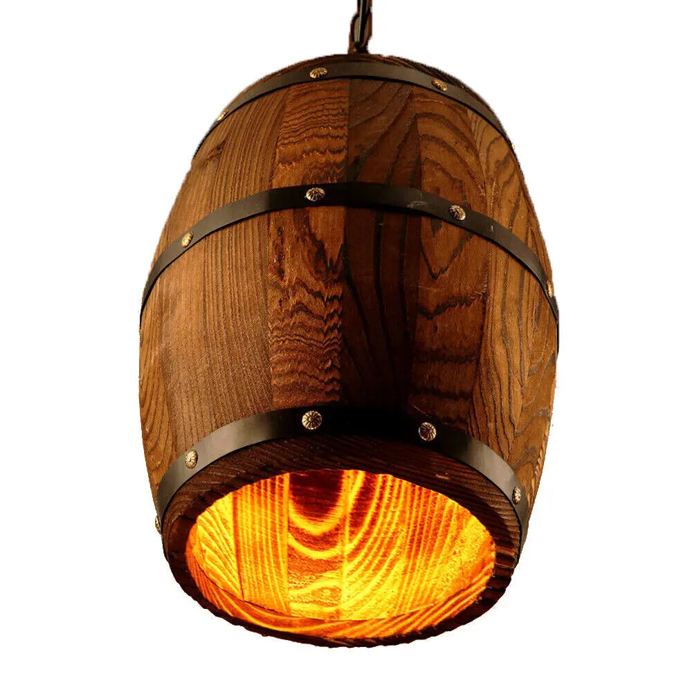 Hanging Vintage Wine Barrel Light Rustic Ceiling Lamp