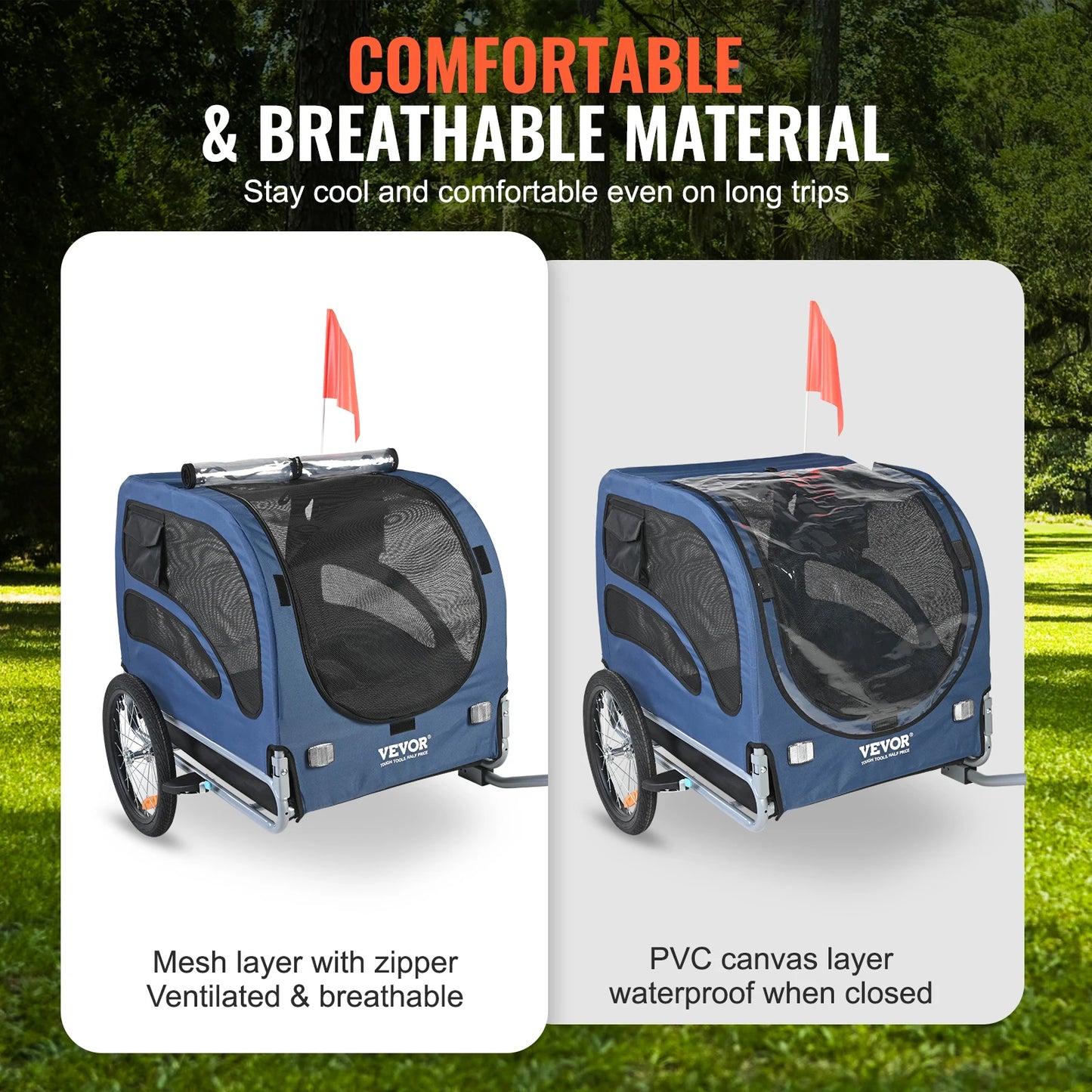 Pet Cart Bicycle Trailer For Dogs Collapsible Easy To Store
