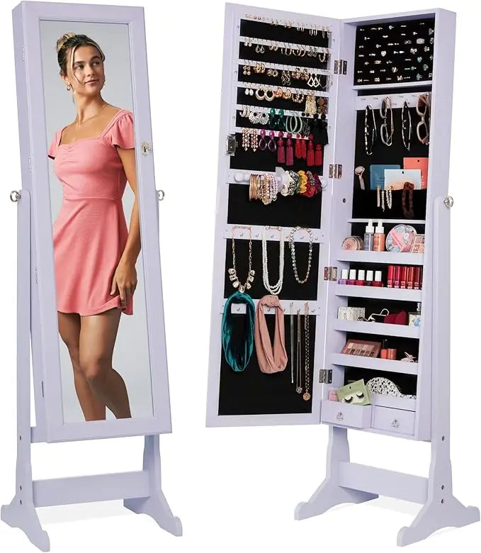Best Choice Products Freestanding Jewelry Armoire Cabinet With Mirror