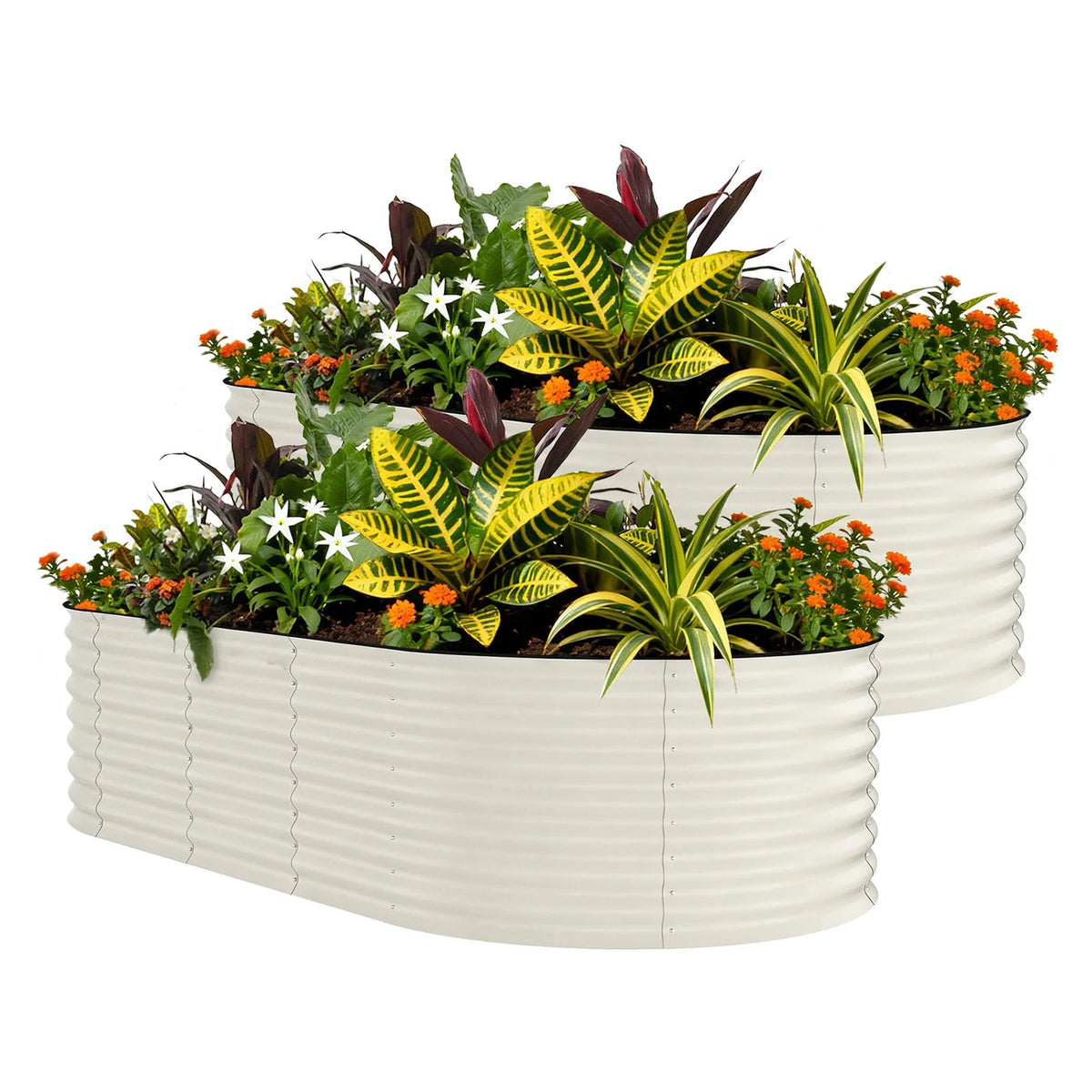 HiMiss Galvanized Rustproof Steel Raised Garden Planter