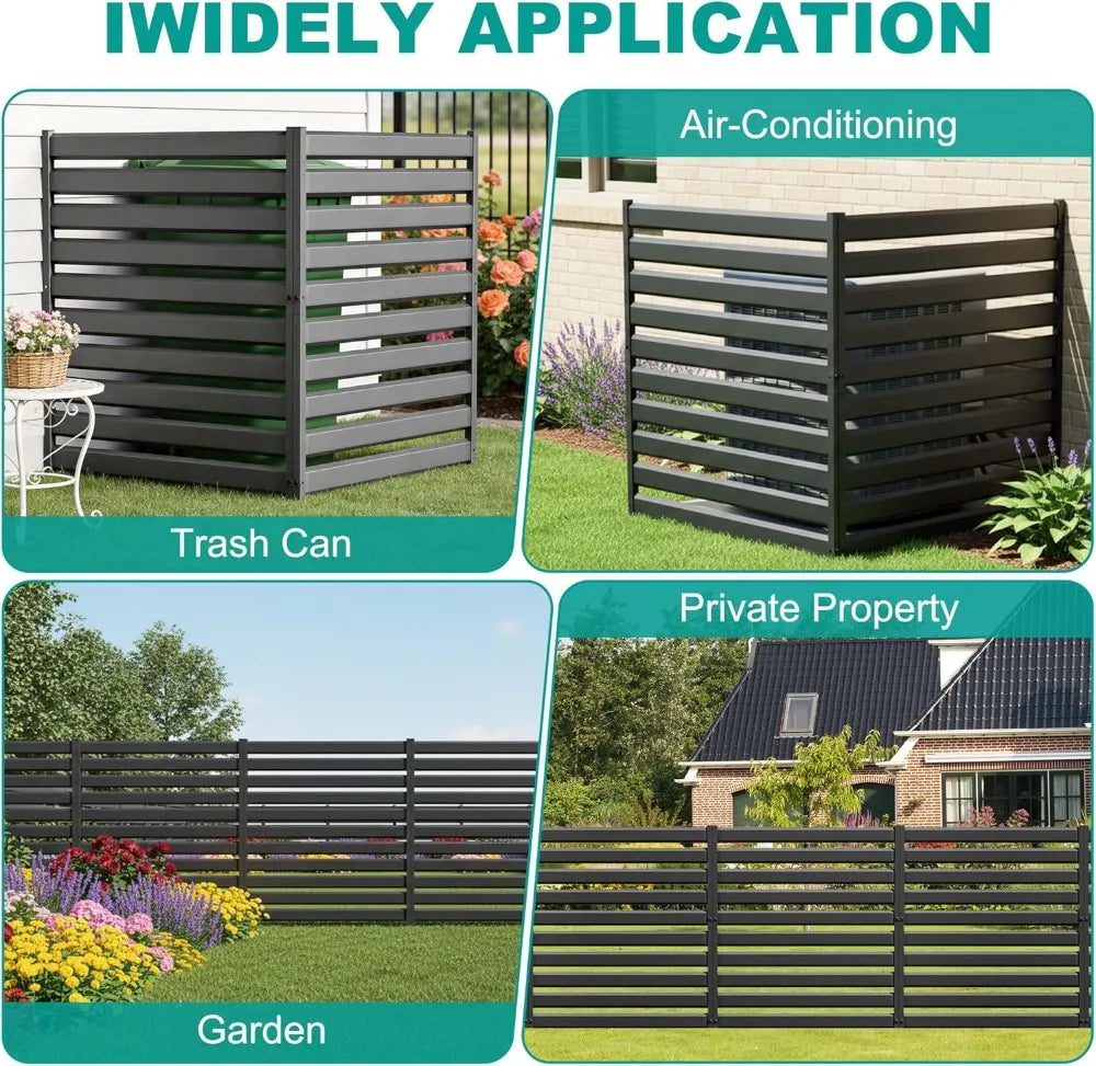Metal Privacy Fence Panels 2 Pack Outdoor Screen For AC Unit