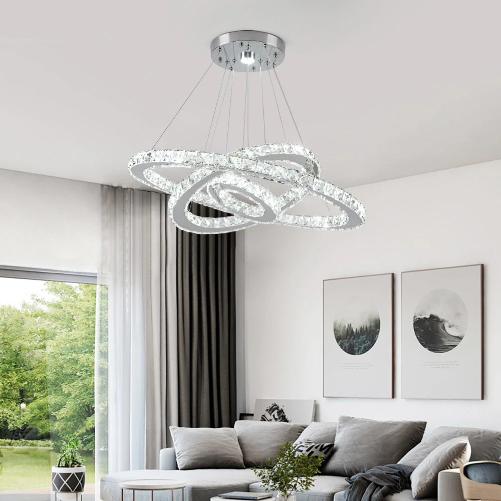 GreeLustr Luxury Crystal Modern Pendant Light Dimmable Chandelier
