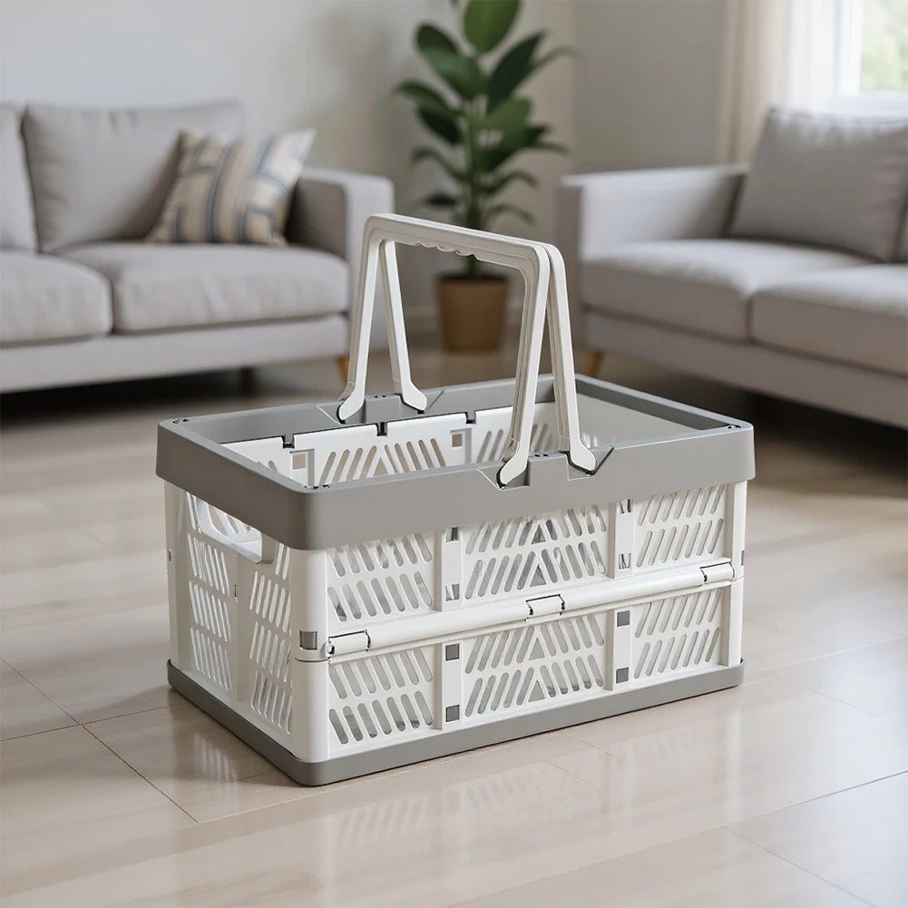 Alloet Plastic Collapsible Storage Crate With Handles Stackable Organizer