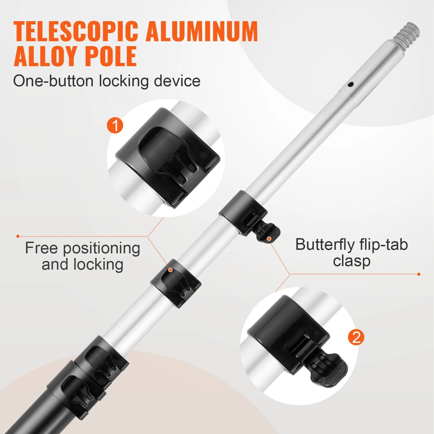 SucceBuy Extendable Pole Saw Tree Pruner With Aluminum Handle