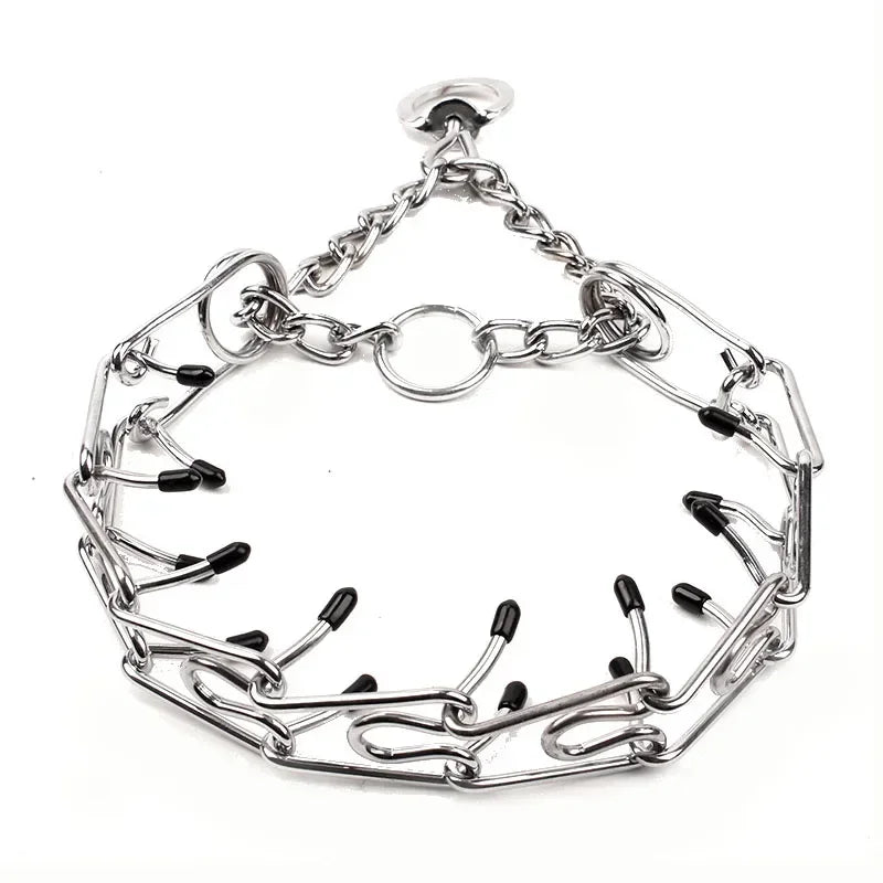 Pinch Dog Training Collar With Comfort Rubber Tips, Adjustable Stainless Steel