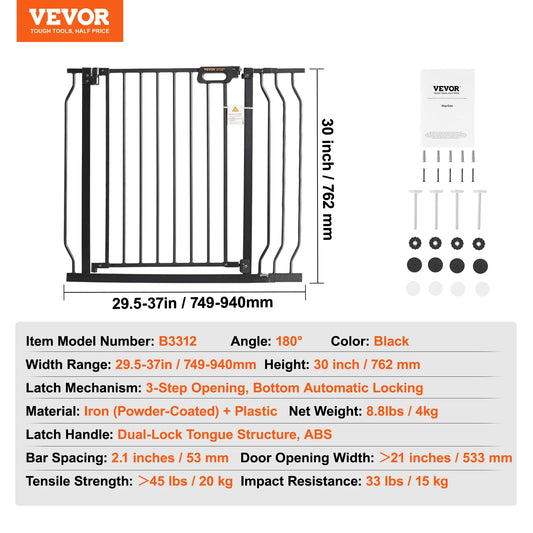 SucceBuy Pressure Mount Baby Gate Child Pet Safety