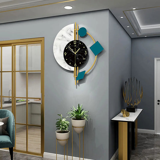 Marble Nordic Style Wall Clock Silent Battery Operated