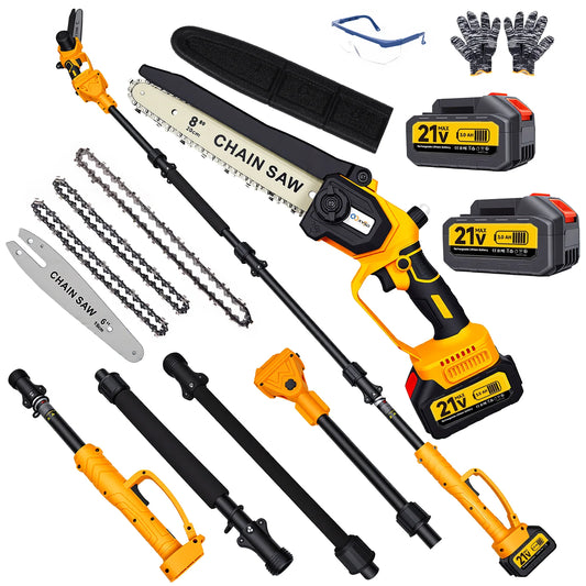 2-In-1 Electric Pole Saw With Extension Pole Cordless 21V