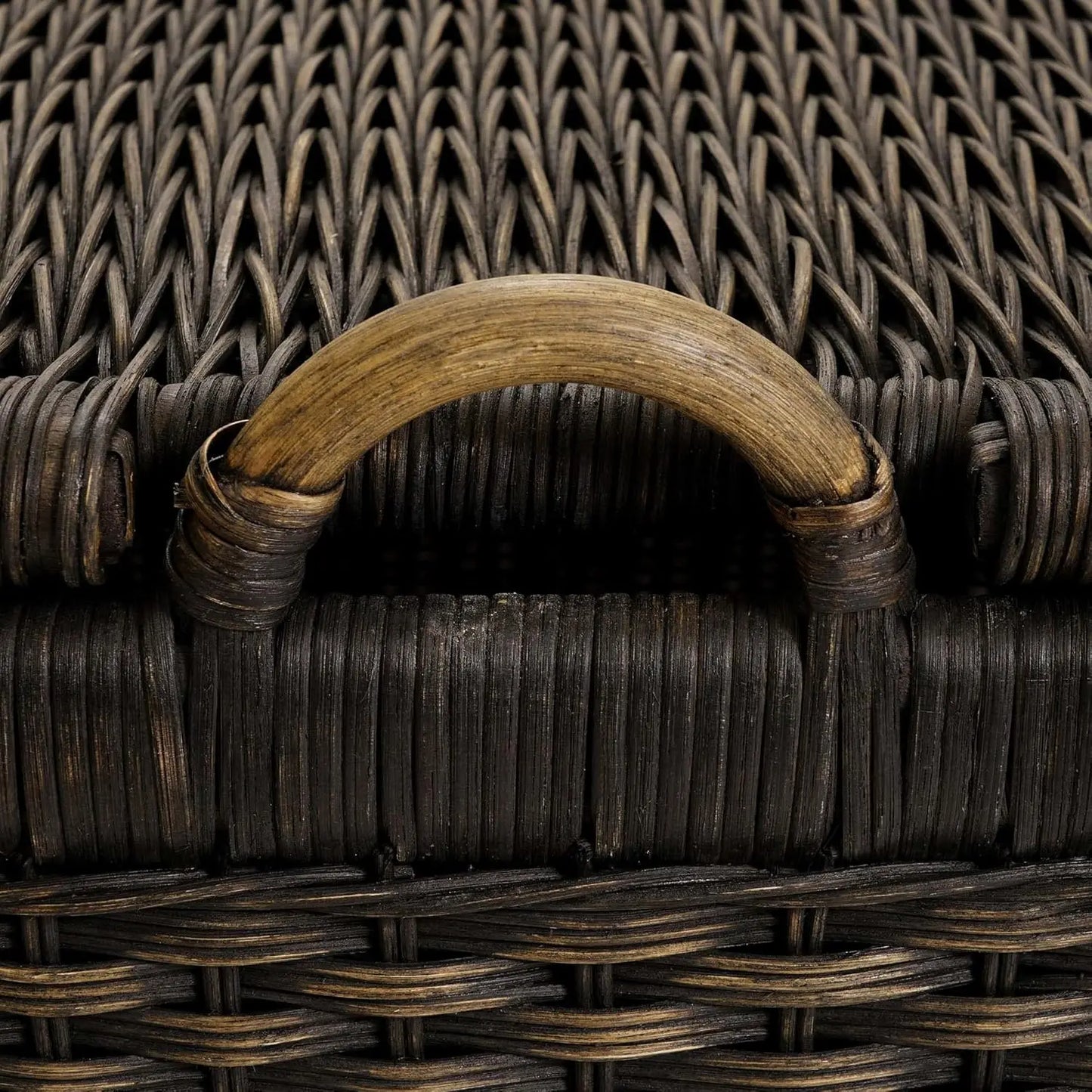 XMSJ Lift Off Lid Wicker Storage Basket With Rattan Construction