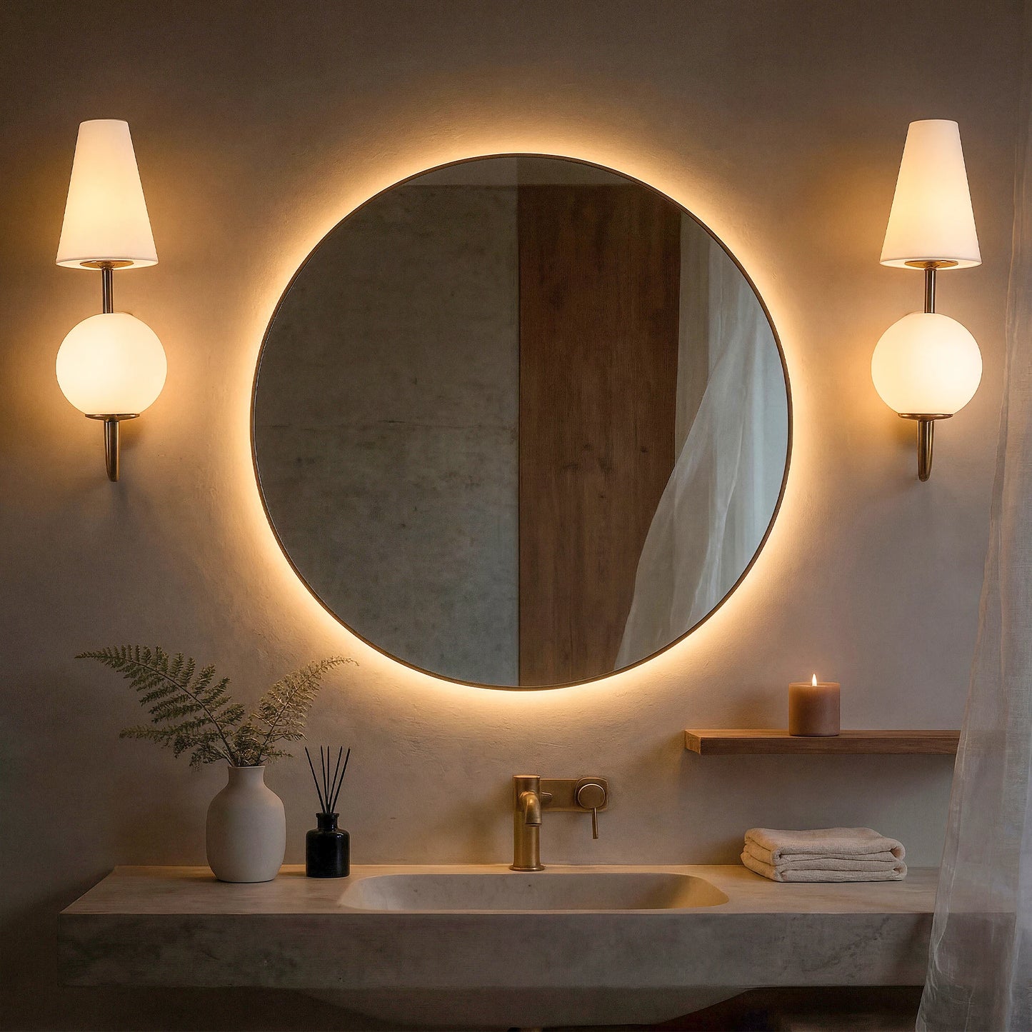 Tribesigns Double-Headed Wall Sconce With Glass Shade