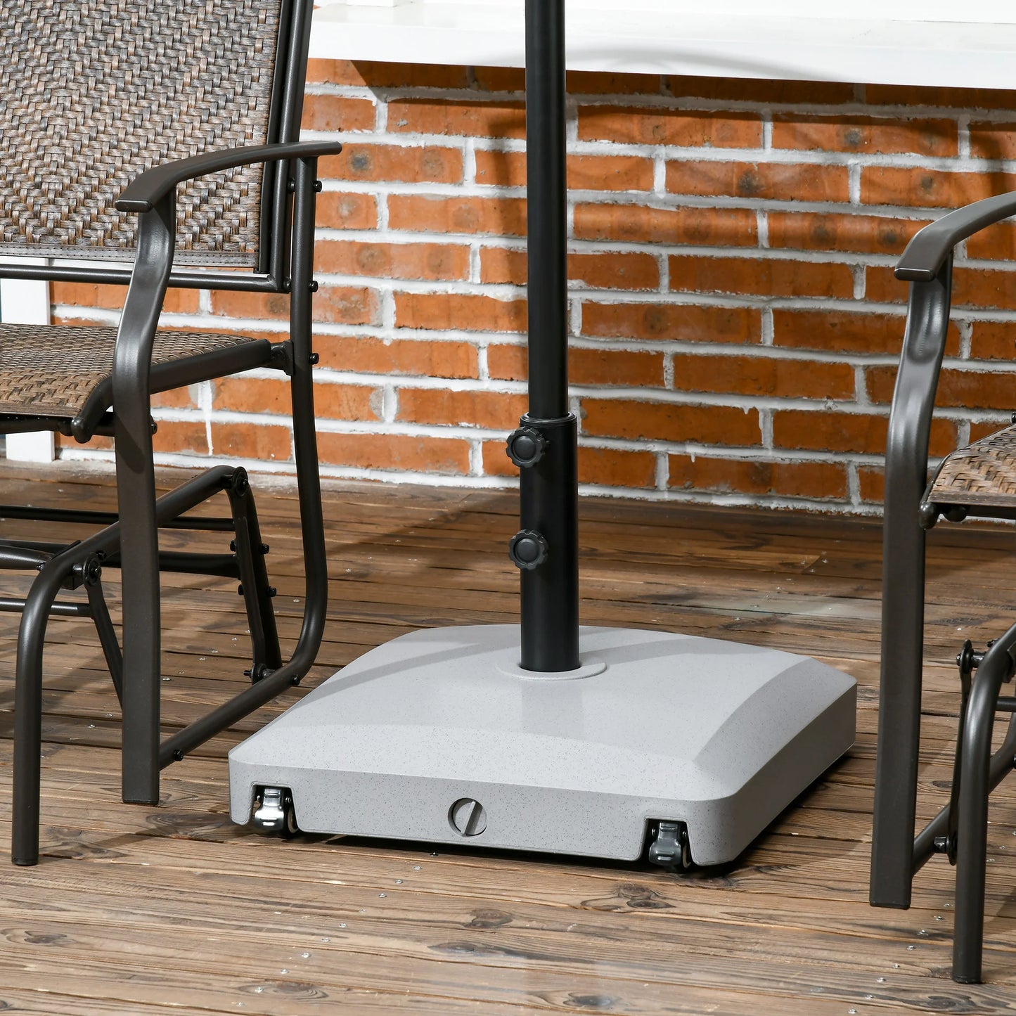 Outsunny Patio Umbrella Base With Wheels Water Or Sand Filled