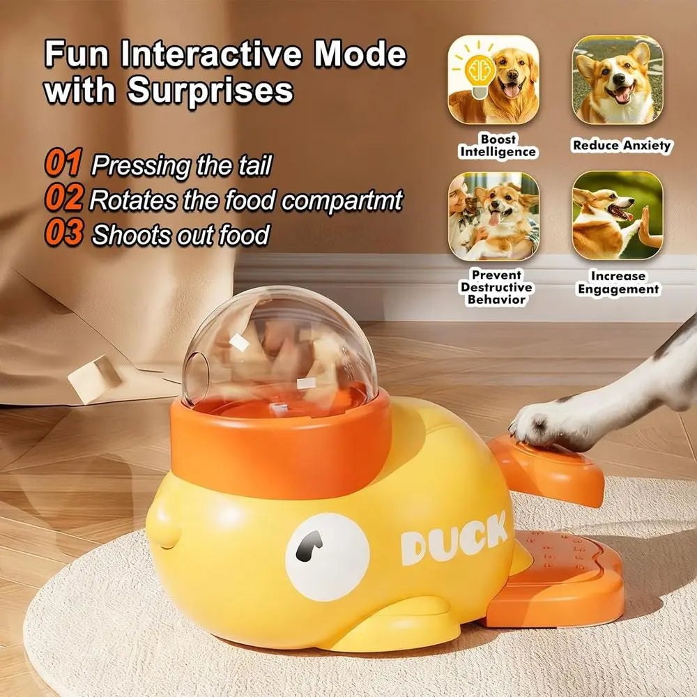 Interactive Dog Puzzle Toy And Cat Treat Dispenser Duck Shaped