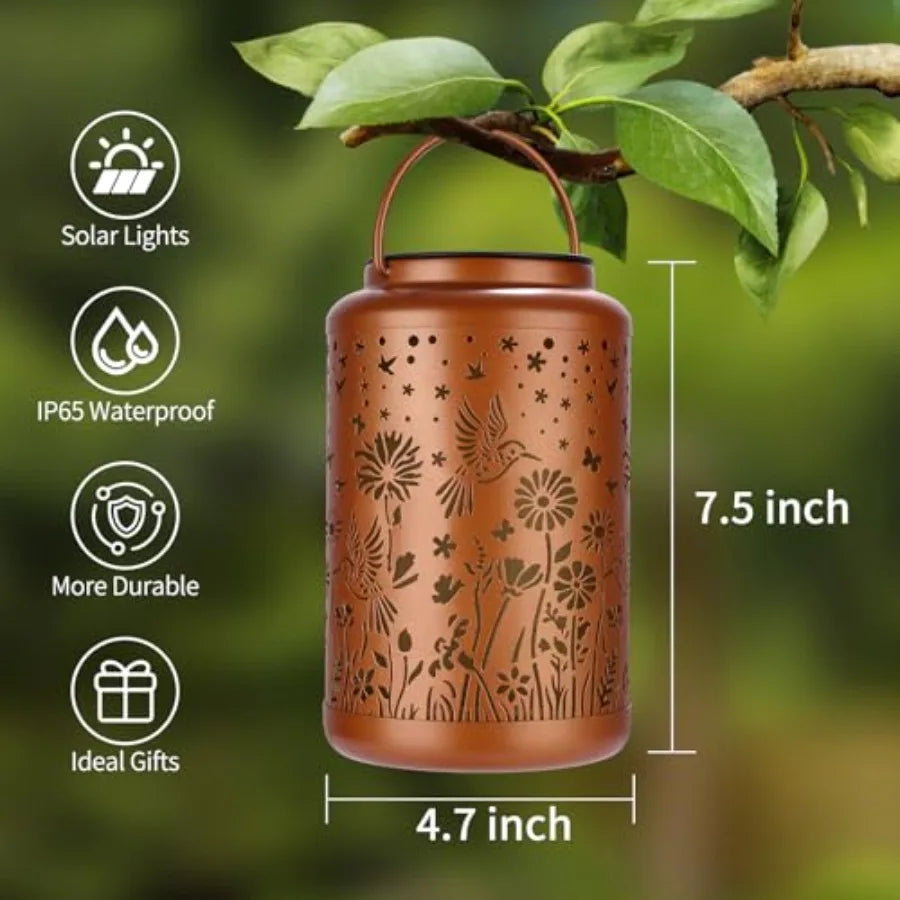 Waterproof Solar Hummingbird Lanterns for Outdoor Garden and Patio Decor