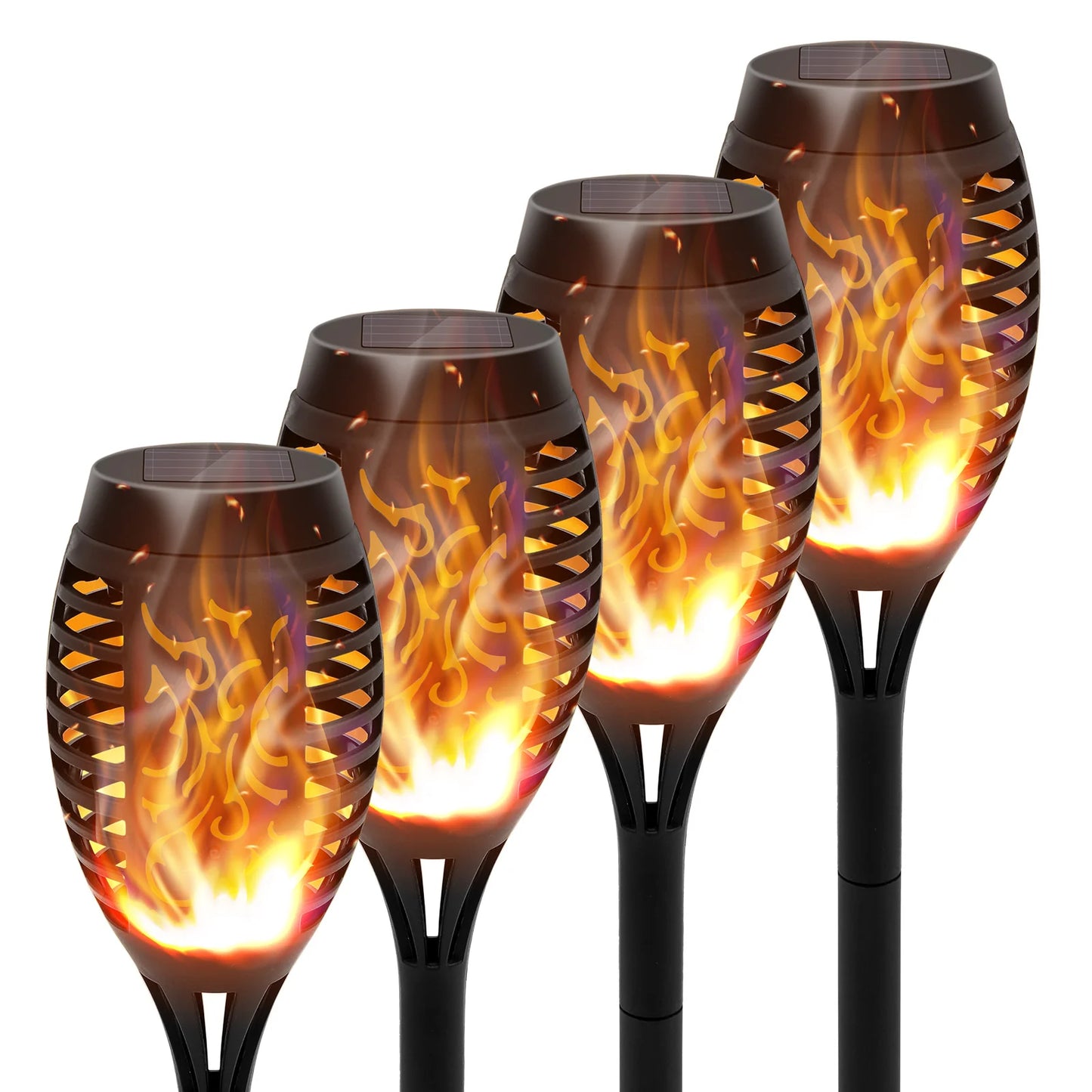 12 LED Solar Flame Torch Lights Outdoor Garden Decoration Waterproof
