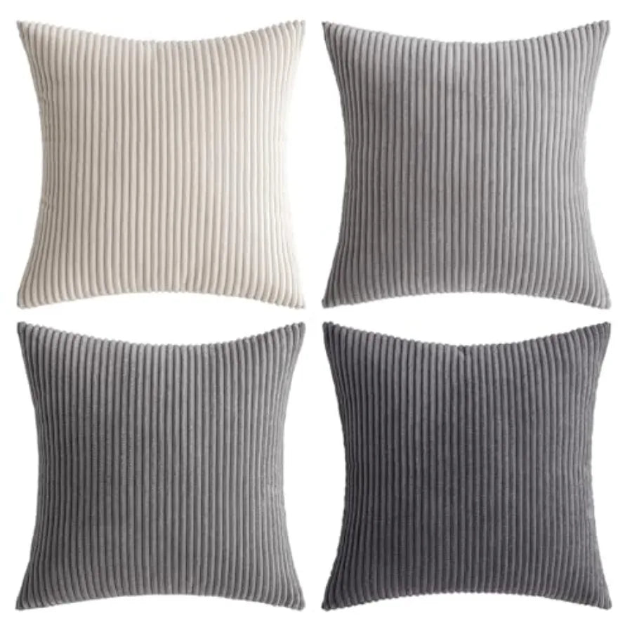 Boho Farmhouse Throw Pillow Covers Set Of 4 Corduroy Cushions