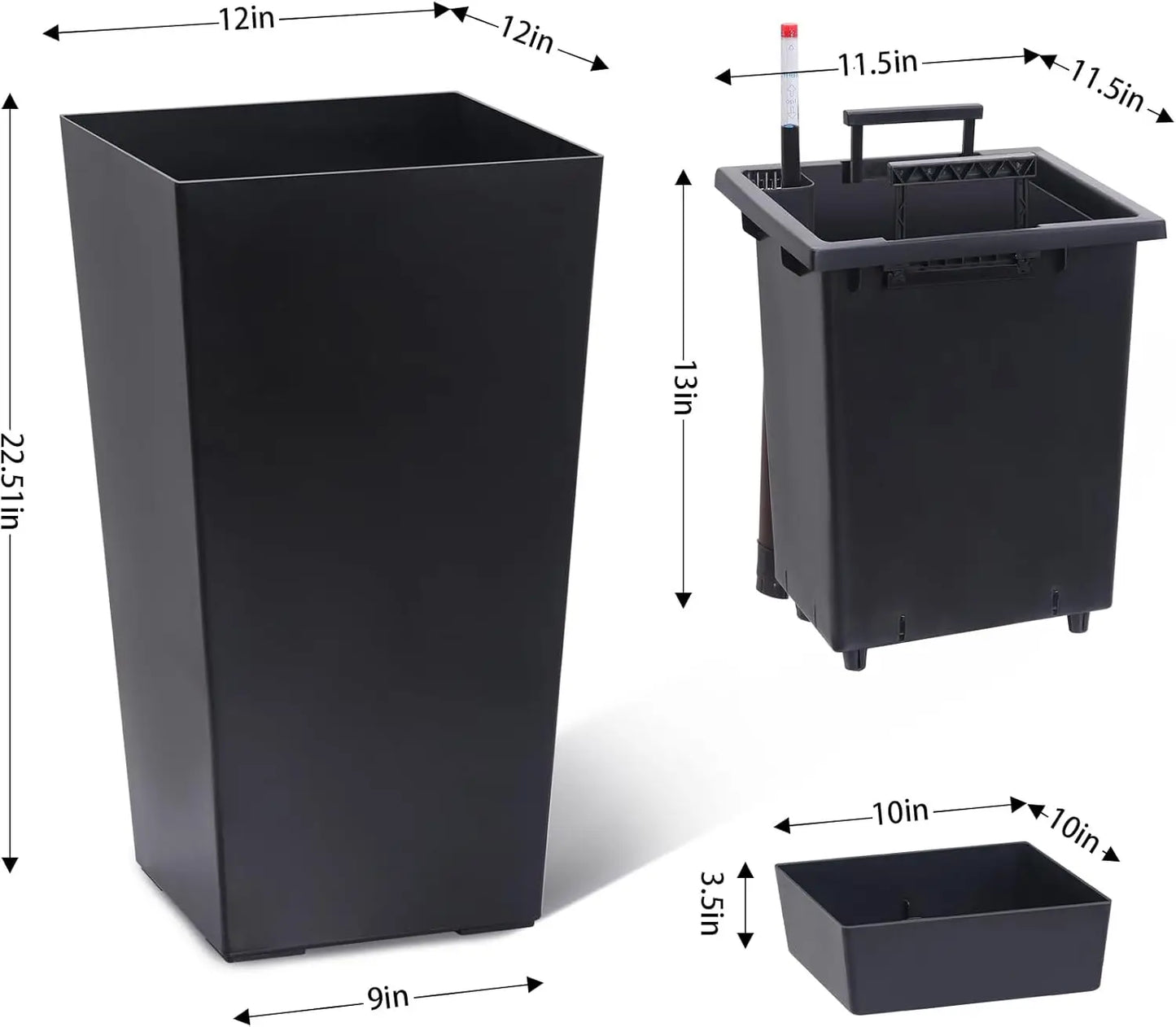 HobbyLane Two-Piece Indoor Outdoor Planters With Shelf Insert