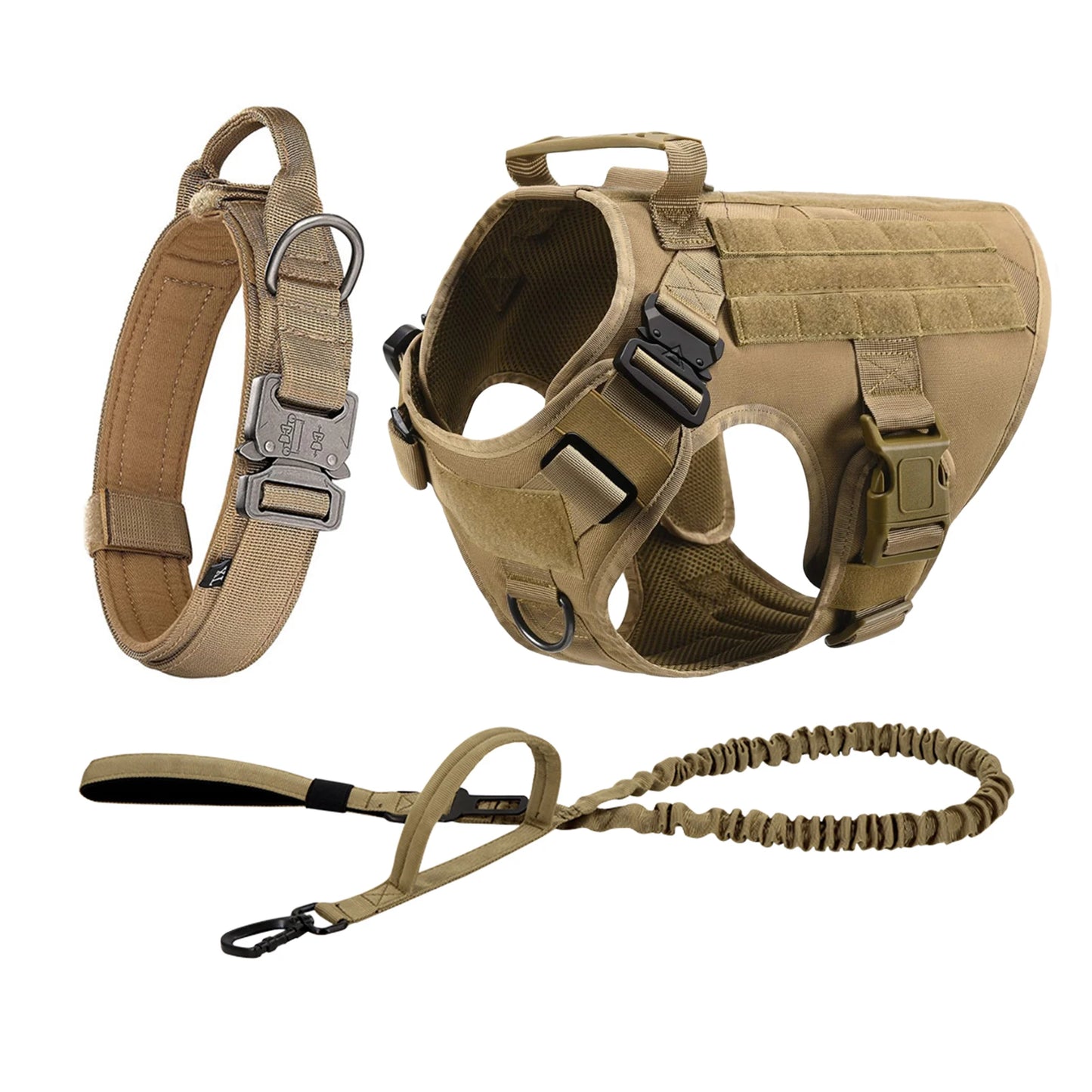 PETRAVEL Tactical Dog Harness With Molle Pouches For Training
