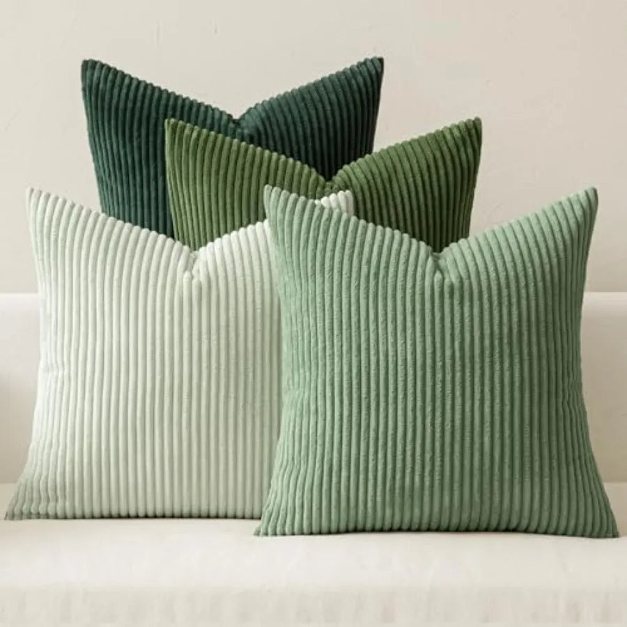 Boho Farmhouse Throw Pillow Covers Set Of 4 Corduroy Cushions