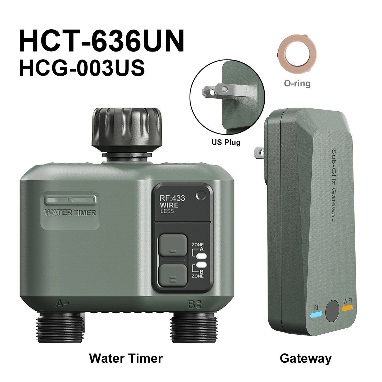 ESHICO Wireless Water Timer HCT-636 2-Zone Irrigation Controller