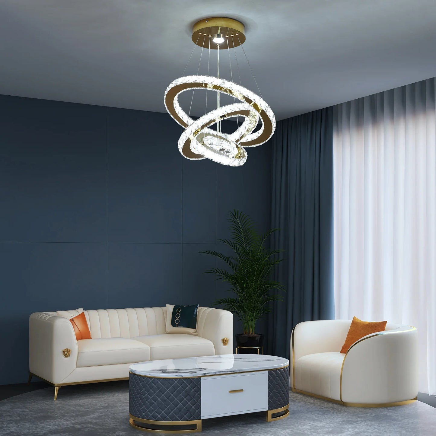 VETRULUS French Crystal Chandelier For Living Room LED Ceiling Light