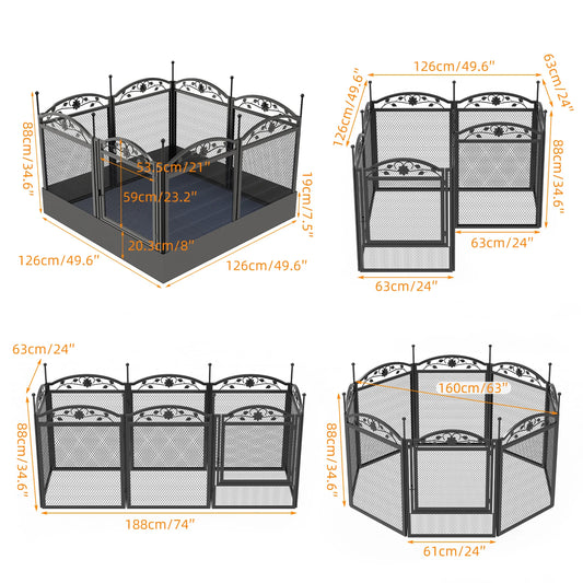 BINGOPAW Heavy Duty 8 Panels Dog Playpen Indoor Outdoor Use