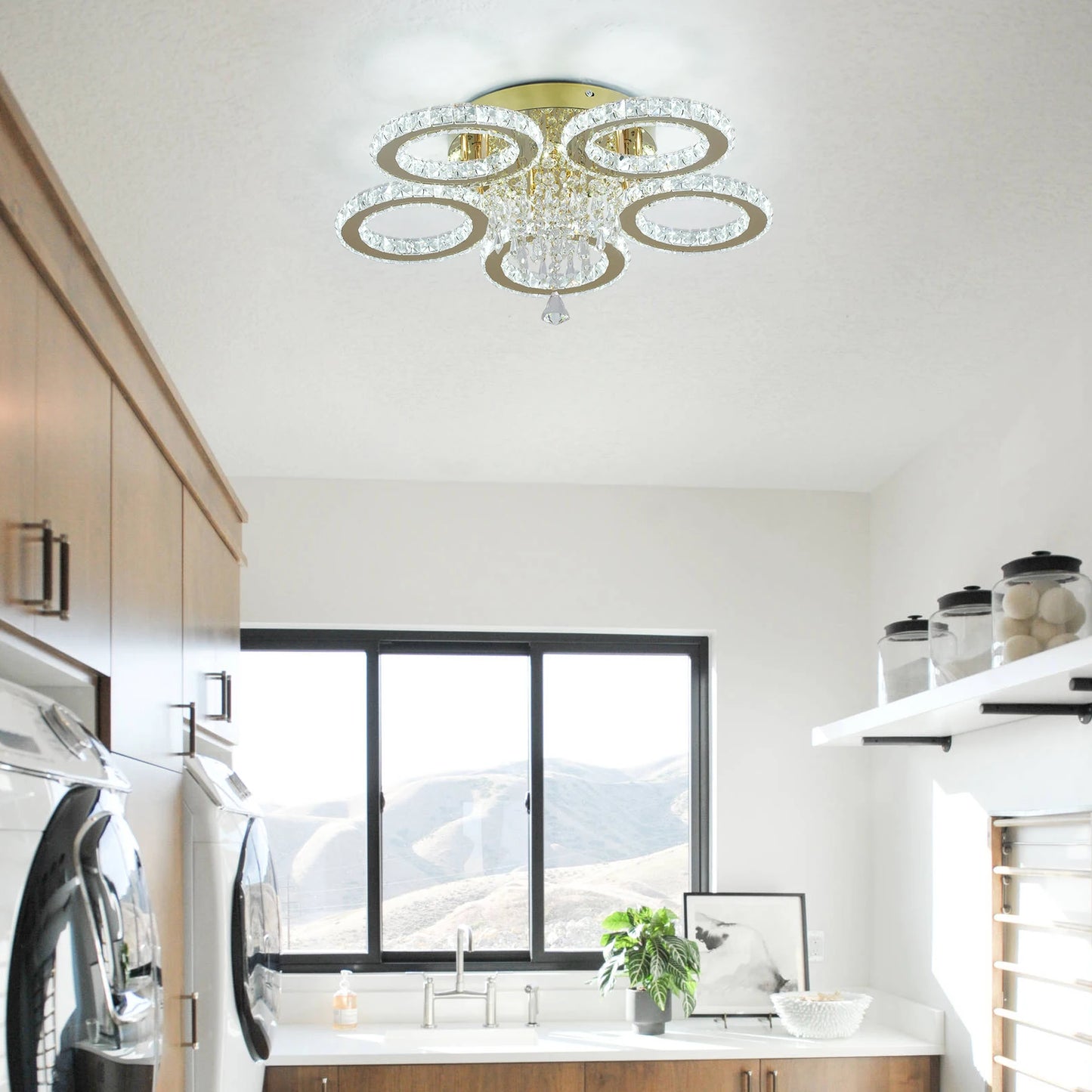 LED Crystal Ceiling Chandelier For Living Room And Dining Room