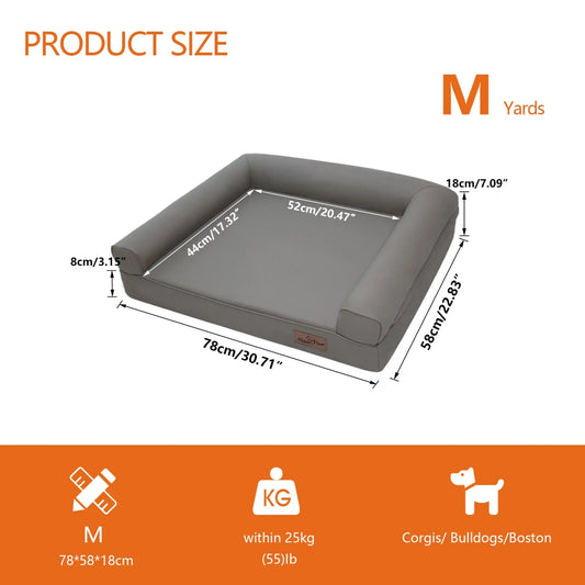 BINGOPAW Indoor Orthopedic Dog Bed With Supportive Bolster