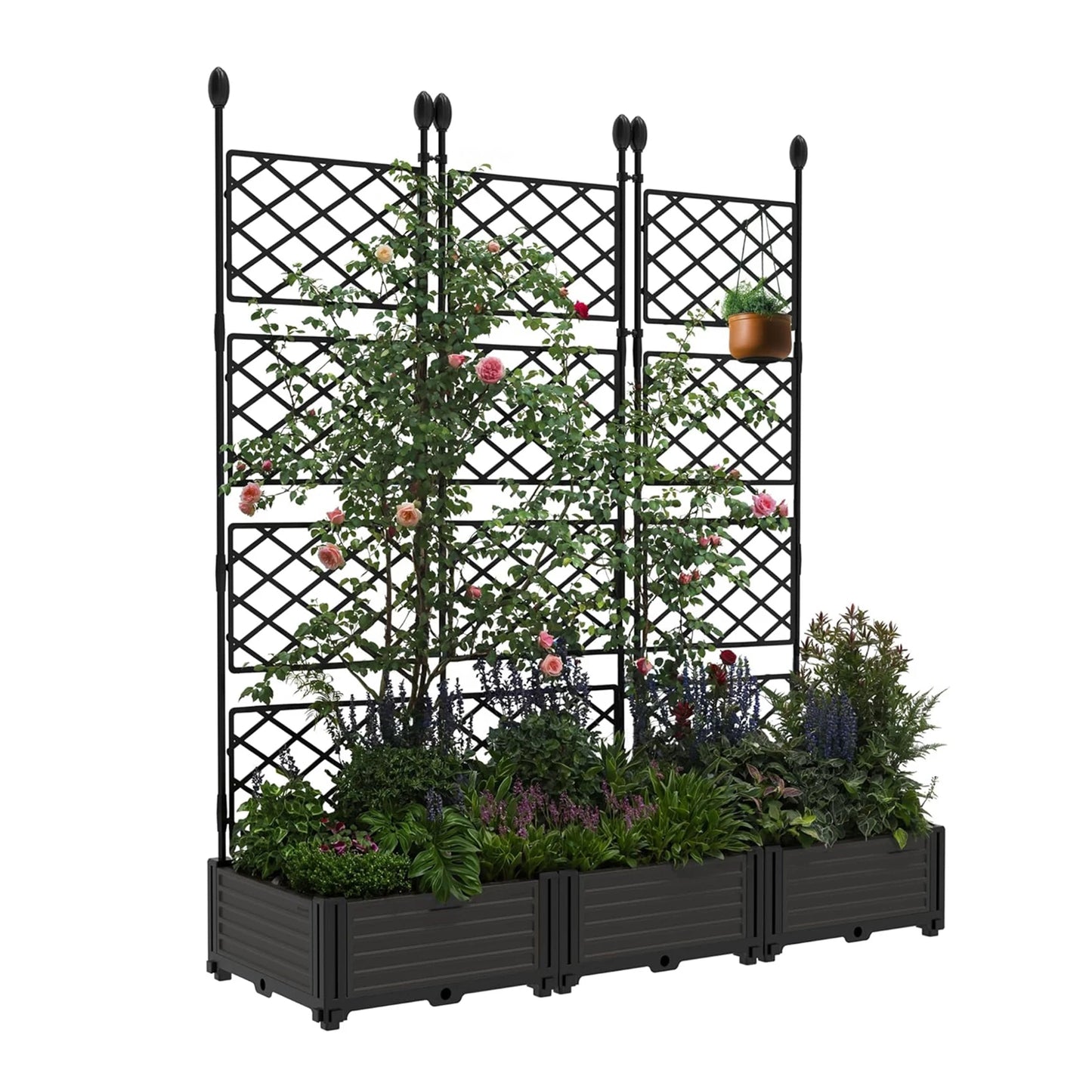 HiMISS Planter Box With Trellis Garden Bed For Climbing Plants