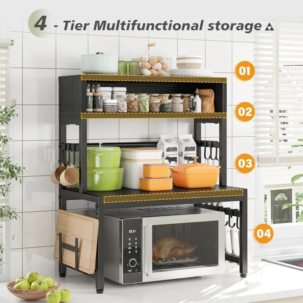 XMSJ Microwave Stand 4 Tier Kitchen Countertop Organizer