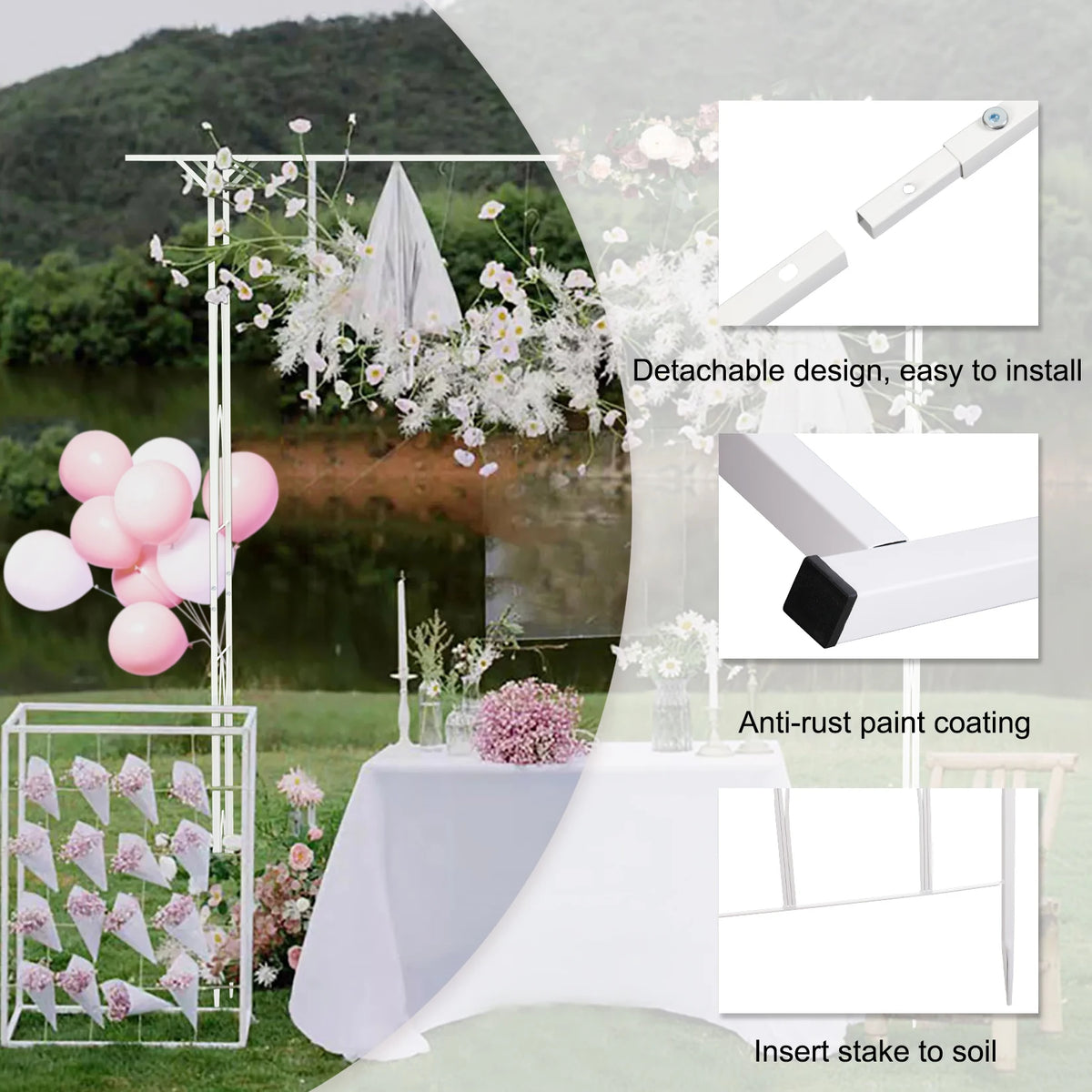 Strong Metal Garden Arch For Outdoor Wedding and Patio