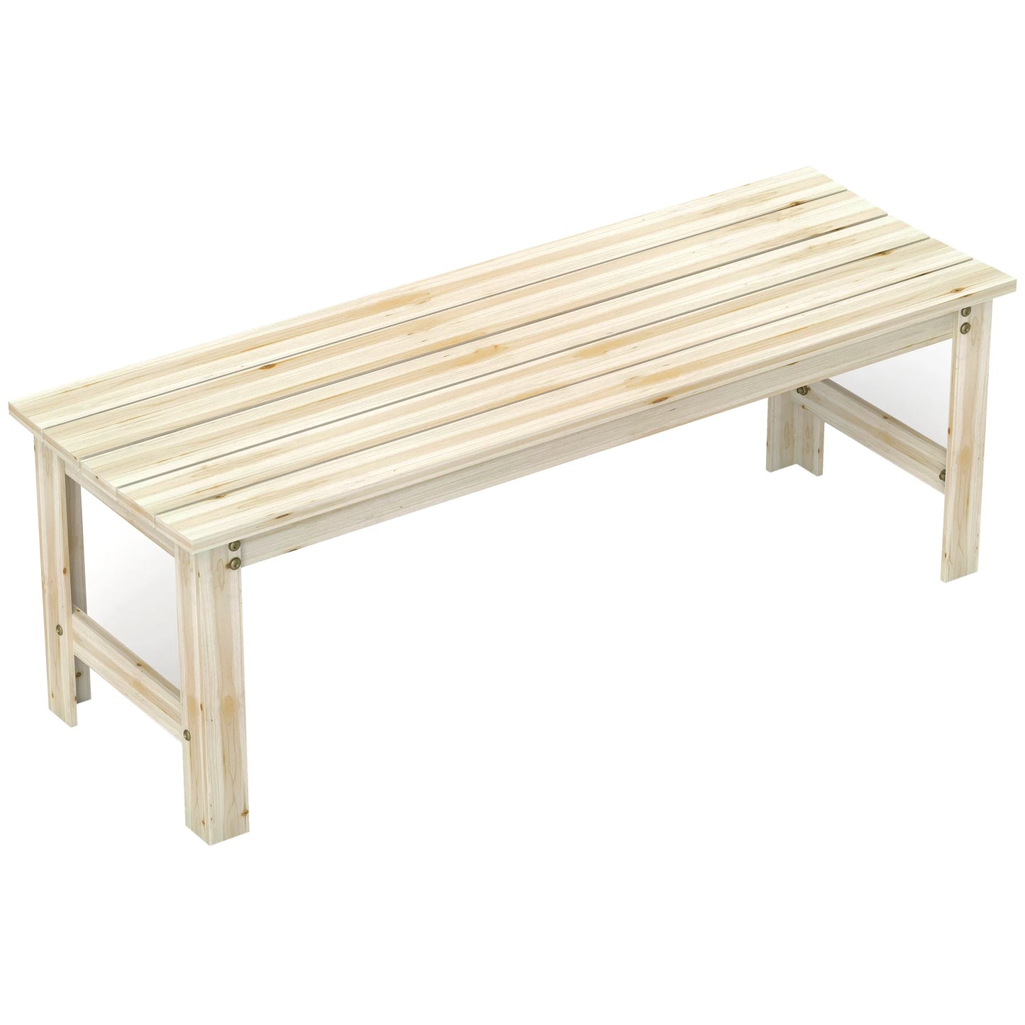 Wood Outdoor Garden Bench Two Seat Slatted Patio Bench