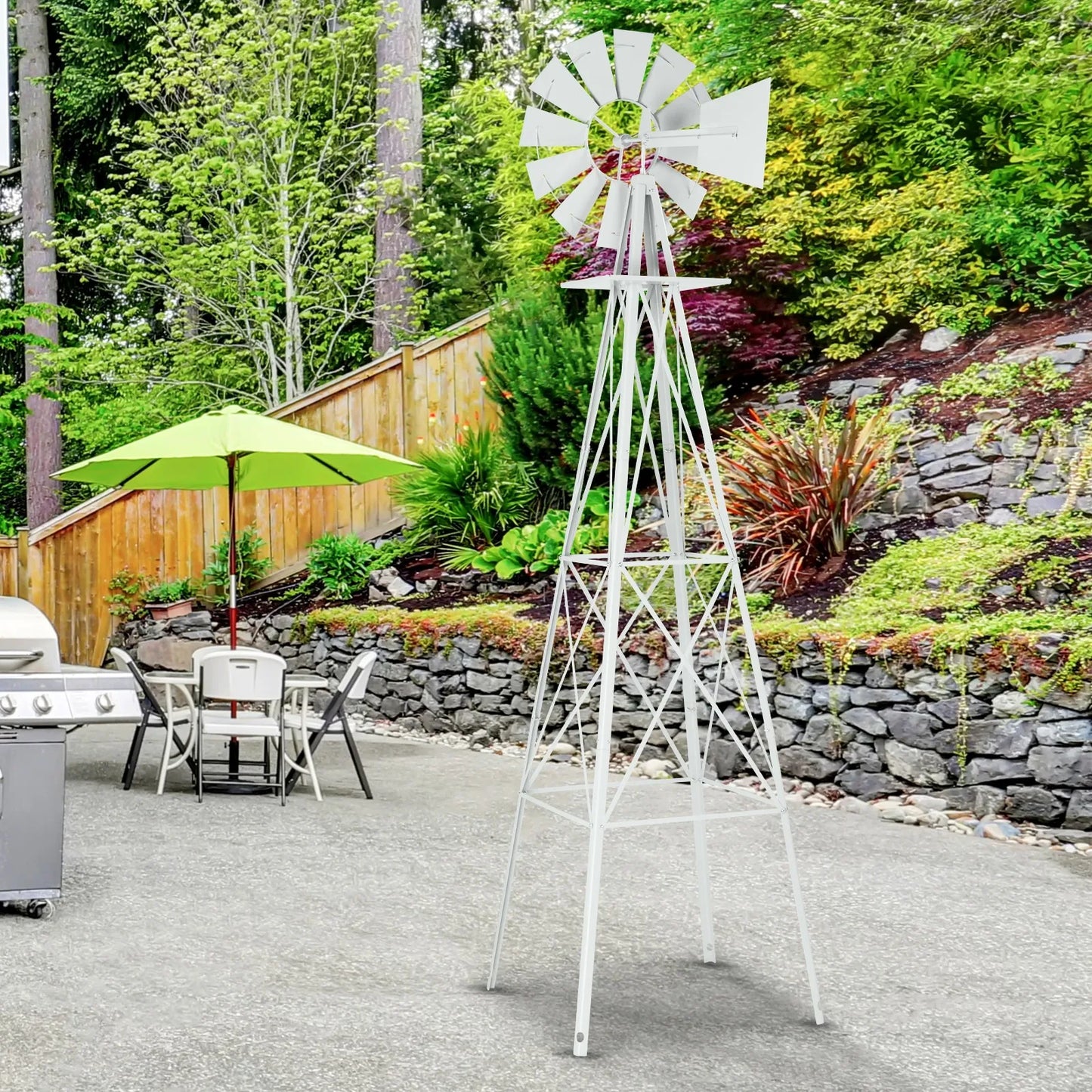 Weather Resistant Garden Windmill Iron Yard Decoration